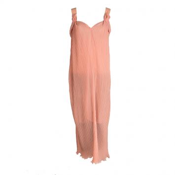 Pre Owned See by Chloe Orange Plisse Chiffon Ruffle Detail Sleeveless Maxi Dress M