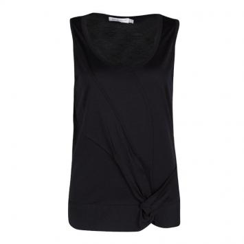 Pre Owned See By Chloe Black Cotton Silk Twist Front Detail Sleeveless Top M
