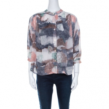Pre Owned See by Chloe Multicolor Georgette Abstract Print Oversized Blouse M