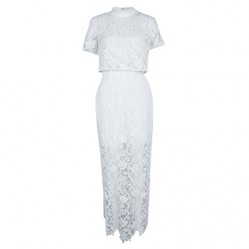 Pre Owned Self Portrait White Cape Detail Guipure Lace Marcela Wedding Gown M
