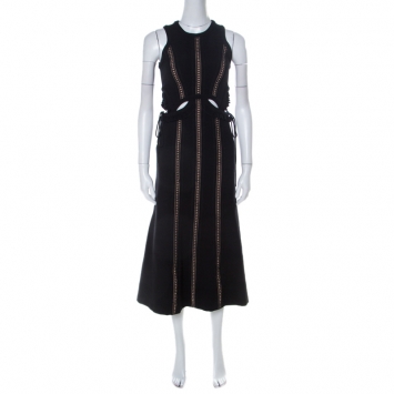 Pre Owned Self Portrait Black Cut-Out Midi Dress S