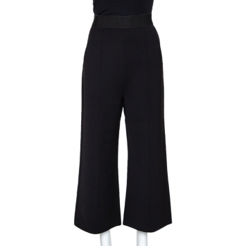 Pre Owned Self Portrait Black Crepe Natasha Wide Leg Culottes S
