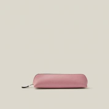 Pre Owned Smythson Pink Panama Leather Pencil Case