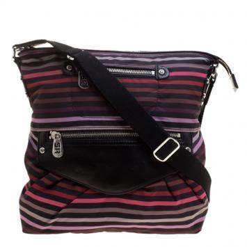 Pre Owned Sonia Rykiel Striped Multicolor Nylon Messenger Bag