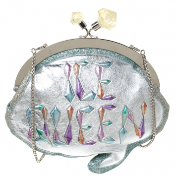 Pre Owned Sophia Webster Multicolor Glitter Leather Ice Queen Speech Bubble Clutch Bag