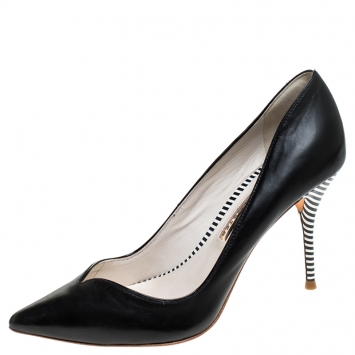 Pre Owned Sophia Webster Black Leather Lyla Pumps Size 37