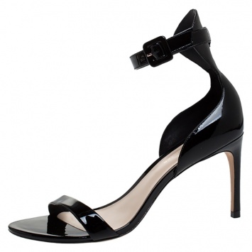 Pre Owned Sophia Webster Black Patent Leather Nicole Sandals Size 39.5