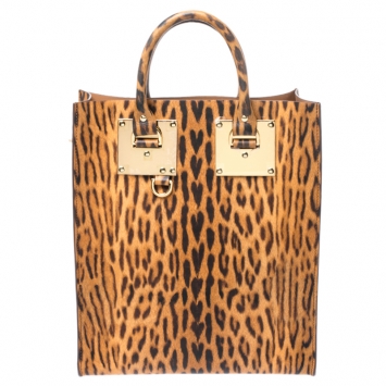 Pre Owned  Sophie Hulme Brown/Black Leopard Print Leather Albion Tote