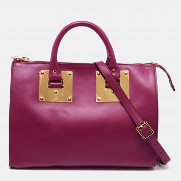 Pre Owned Sophie Hulme Fuchsia Leather Zip Bowler Bag