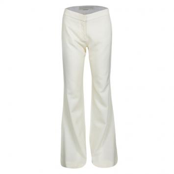 Pre Owned Stella McCartney Cream Wool Mohair Wide Leg Alberta Trousers S