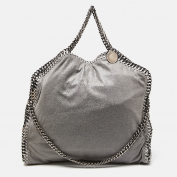 Pre Owned Stella McCartney Grey Faux Suede Falabella Tote