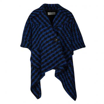 Pre Owned Stella McCartney Blue and Black Wool Short Sleeve Jacket S