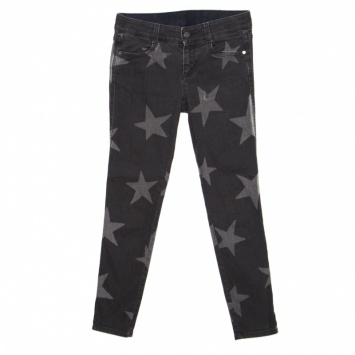 Pre Owned Stella McCartney Dark Grey Star Printed Cropped Skinny Jeans S