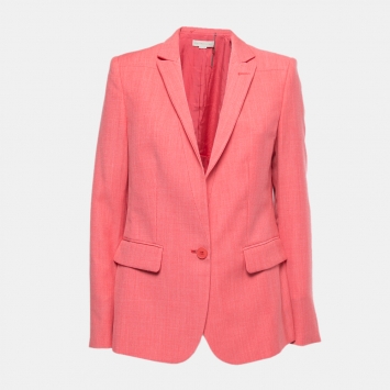 Pre Owned Stella McCartney Pink Wool Single-Breasted Blazer M