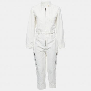 Pre Owned Stella McCartney White Linen-Blend Alessia Jumpsuit S