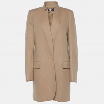 Pre Owned Stella McCartney Beige Wool & Cashmere Mid Length Coat M