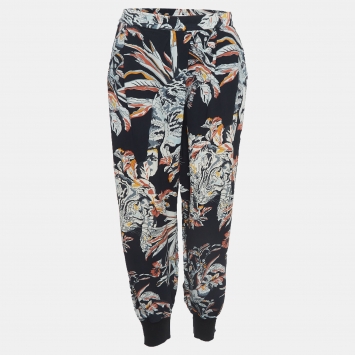 Pre Owned Stella McCartney Multicolor Printed Crepe Joey Trousers L