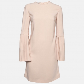 Pre Owned Stella McCartney Pink Crepe Flared Sleeve Short Dress S