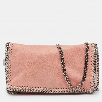 Pre Owned Stella McCartney Pink Faux Leather Falabella Chain Shoulder Bag