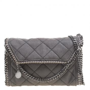 Pre Owned Stella McCartney Grey Faux Leather Falabella Crossbody Bag