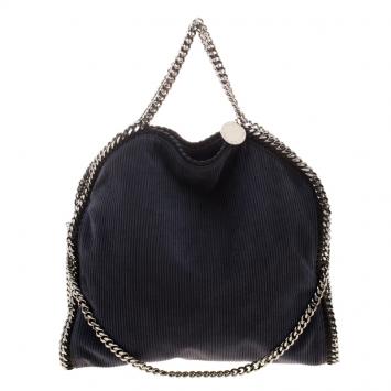 Pre Owned Stella McCartney Blue Corduroy Small Falabella Tote