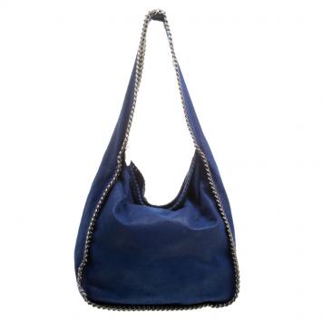 Pre Owned Stella McCartney Blue Faux Leather Falabella Hobo