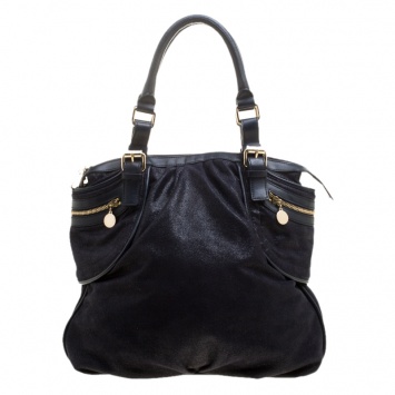 Pre Owned Stella McCartney Dark Blue Faux Suede Tote