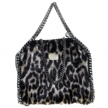 Pre Owned Stella McCartney Beige Faux Fur Mini Falabella Tote