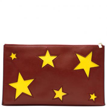 Pre Owned Stella McCartney Two Tone Leather Cavendish Stars Clutch