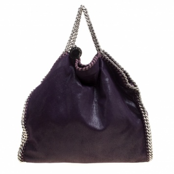 Pre Owned Stella McCartney Purple Faux Leather Small Falabella Tote