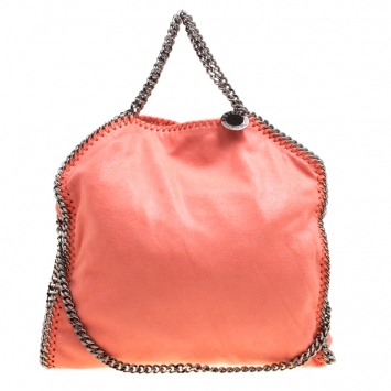 Pre Owned Stella McCartney Coral Faux Leather Small Falabella Tote