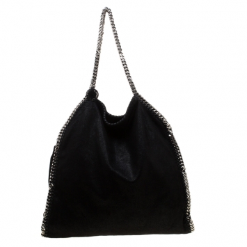 Pre Owned Stella McCartney Black Faux Leather Large Falabella Tote