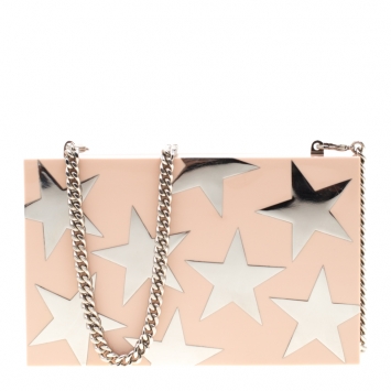Pre Owned Stella McCartney Blush Pink Plexiglass Stars Clutch