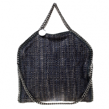 Pre Owned Stella McCartney Blue Boucle Fabric Small Falabella Tote