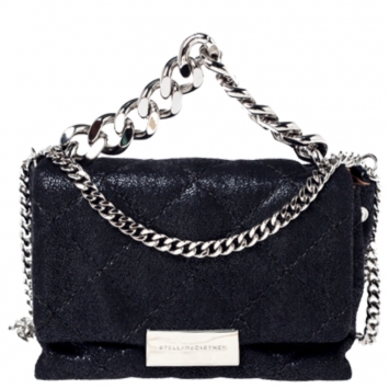 Pre Owned Stella McCartney Black Faux Leather Mini Beckett Shoulder Bag