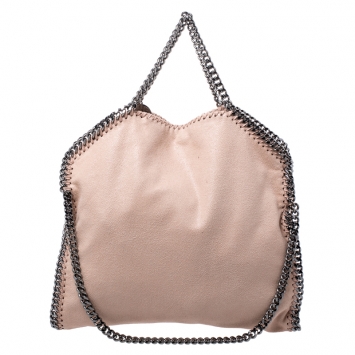 Pre Owned Stella McCartney Peach Faux Leather Small Falabella Tote