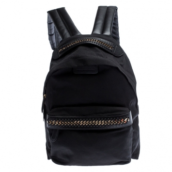 Pre Owned Stella McCartney Black Nylon and Leather Falabella Backpack