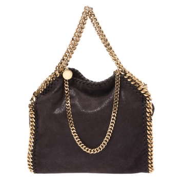 Pre Owned Stella McCartney Dark Brown Faux Leather Mini Falabella Tote