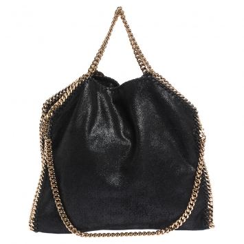Pre Owned Stella McCartney Black Faux Leather Small Falabella Tote