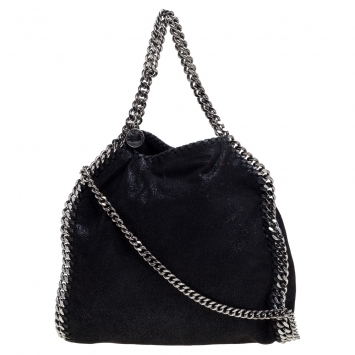 مملوكة مسبقًا Stella McCartney Black Faux Leather Mini Falabella Tote