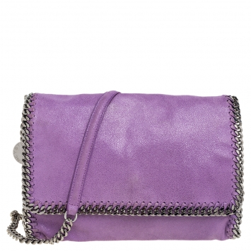 Pre Owned Stella McCartney Purple Faux Suede Falabella Shoulder Bag