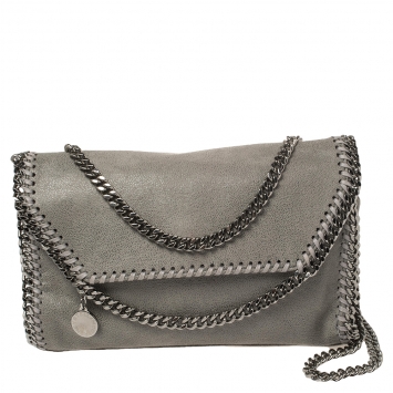 مملوكة مسبقًا Stella McCartney Grey Faux Leather Falabella Flap Shoulder Bag