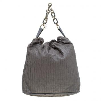 Pre Owned Stella McCartney Grey Faux Leather Slouchy Hobo
