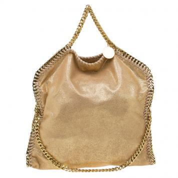 Pre Owned Stella McCartney Gold Faux Leather Small Falabella Tote
