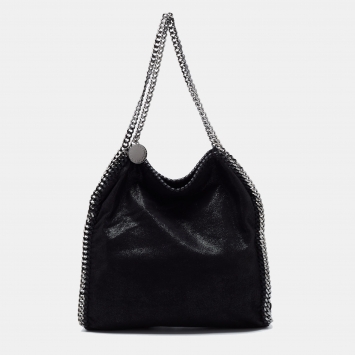 Pre Owned Stella McCartney Black Faux Suede Small Falabella Tote