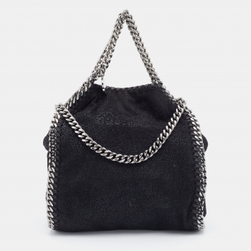 Pre Owned Stella McCartney Black Faux Leather Tiny Falabella Crossbody Bag