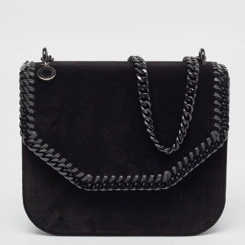 Pre Owned Stella McCartney Black Velvet Falabella Box Shoulder Bag