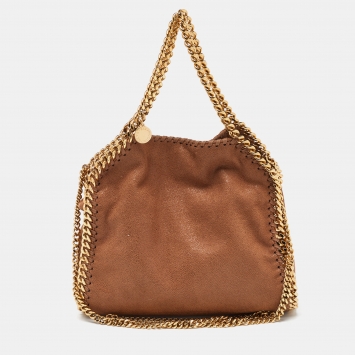 Pre Owned Stella McCartney Brown Faux Suede Mini Falabella Tote