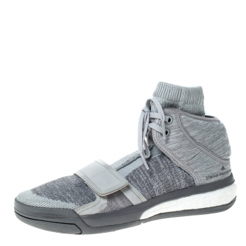 Pre Owned Stella McCartney X Adidas Grey Cotton Sock Sneakers Size 38.5