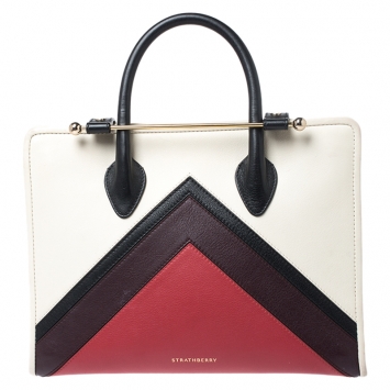 Pre Owned Strathberry Multicolor Leather Midi Tote
